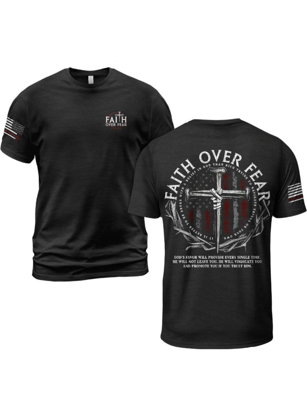 Faith-Inspired Cross T-Shirt for Men | Christian Graphic Tee | One Nation Under